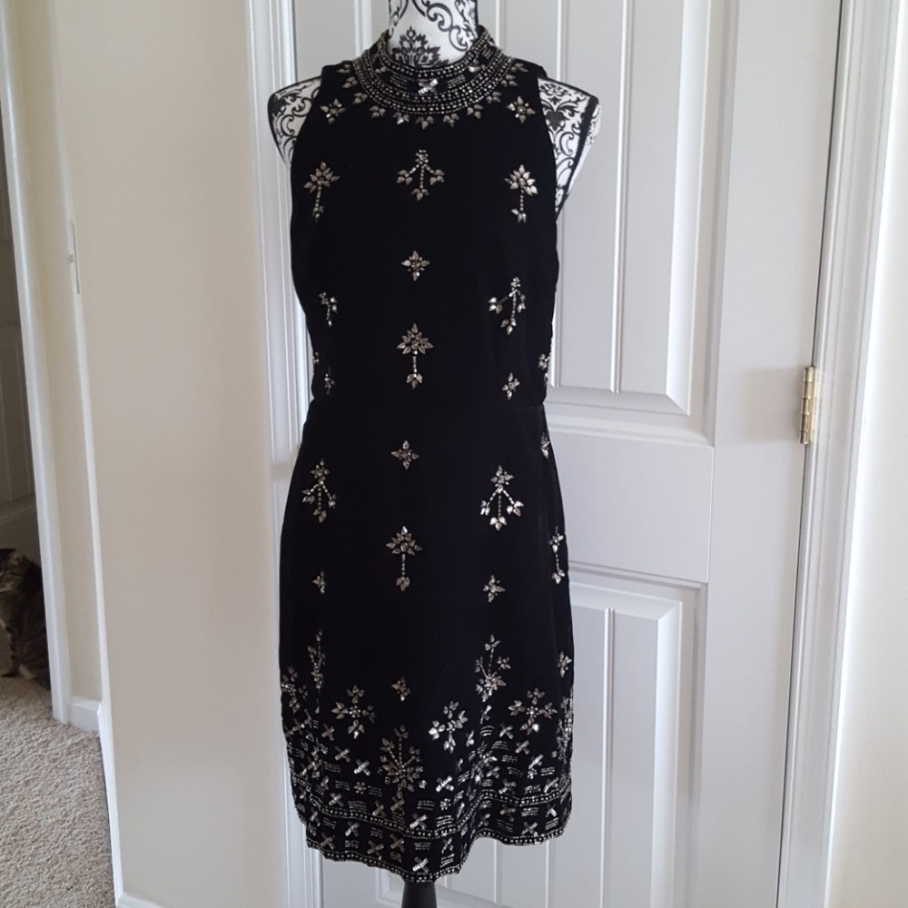 NWT Adrianna Papell Beaded Velvet Dress